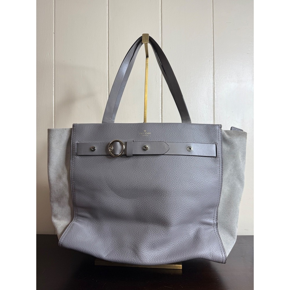 Kate Spade Tote Bag Women's Gray Leather & Suede Purse Handbag